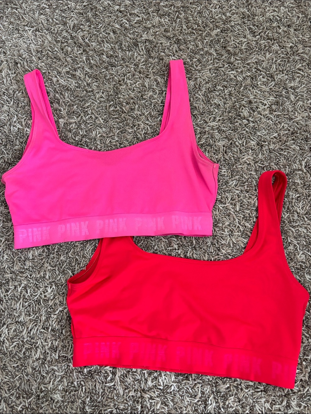 PINK Victoria's Secret Duo Seamless Sports Bra/Swim - Hot Pink & Bright Red